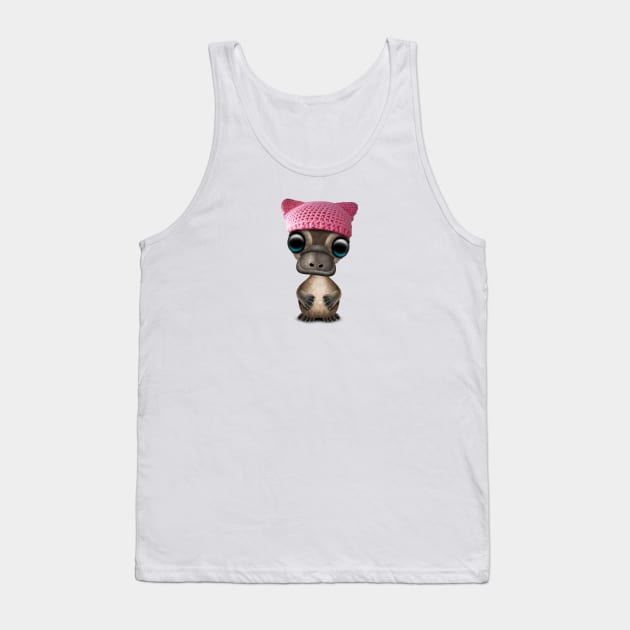 Cute Baby Platypus Wearing Pussy Hat Tank Top by jeffbartels